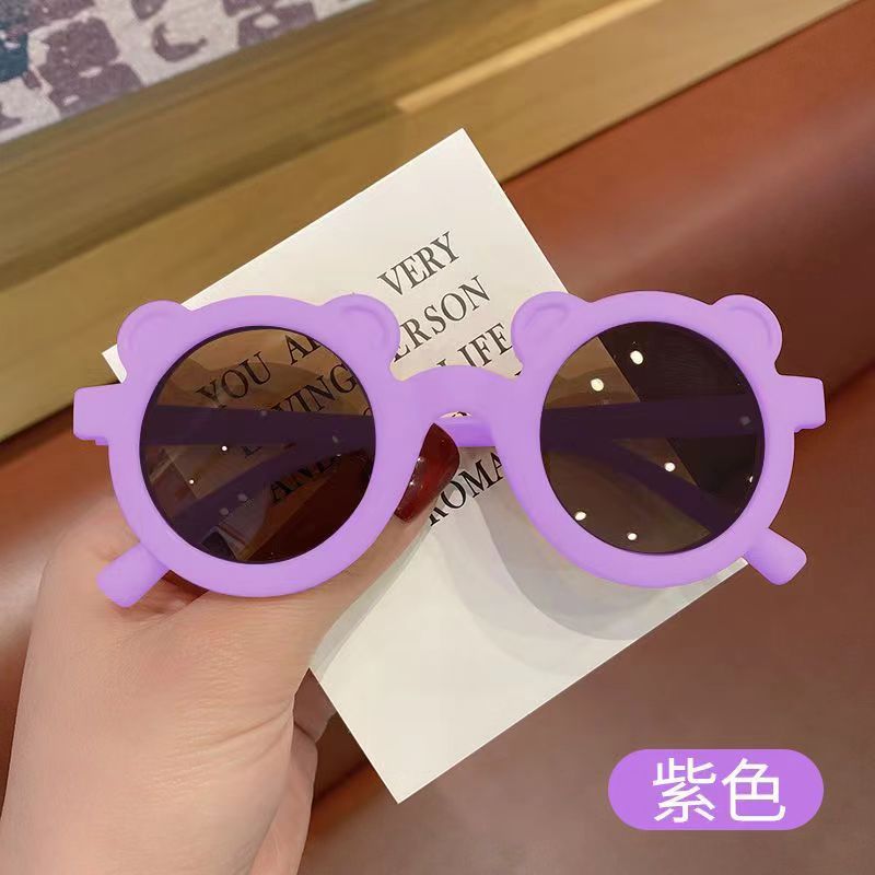 Wholesale Daisy cute bear round frame petal kid's sunglasses